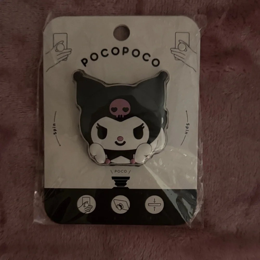 Sanrio Black and Pink Kuromi Phone Grip